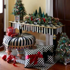 Courtly Check Sash Pillow - Black