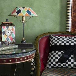 Courtly Check Sash Pillow - Black