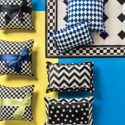 Courtly Check Sash Pillow - Black