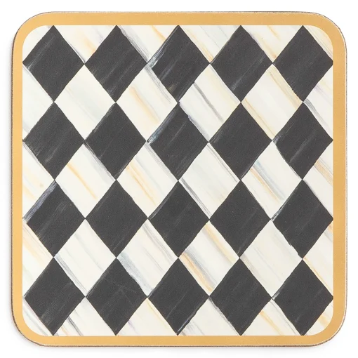 Courtly Harlequin Cork Back Coasters - Set Of 4