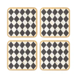 Courtly Harlequin Cork Back Coasters - Set Of 4