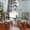 Dark Flower Basket Side Chair