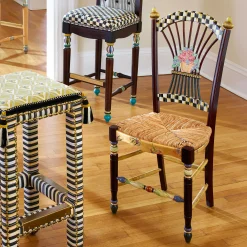 Dark Flower Basket Side Chair