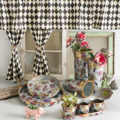 Flower Market Galvanized Herb Pots With Tray - Set Of 3