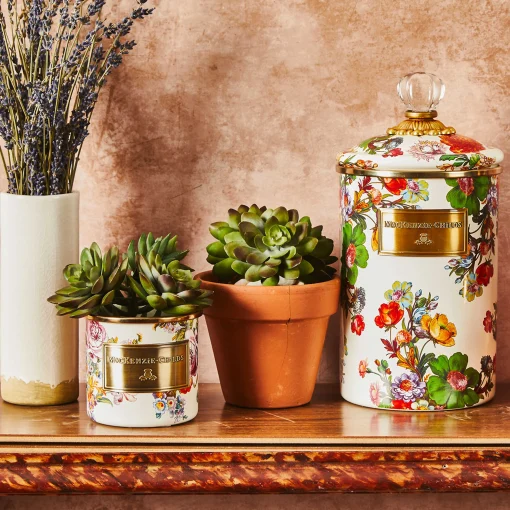 Flower Market Large Canister - White