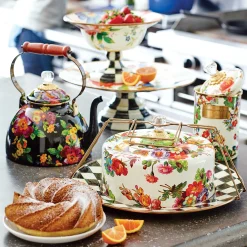 Flower Market Large Compote - White