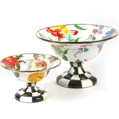 Flower Market Large Compote - White