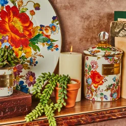 Flower Market Medium Canister - White