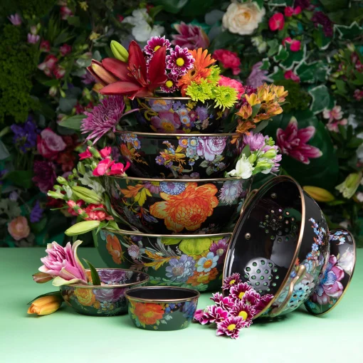 Flower Market Medium Everyday Bowl - Black