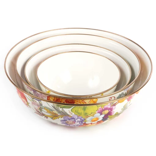 Flower Market Medium Everyday Bowl - White