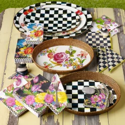 Flower Market Paper Napkins - Cocktail - Black