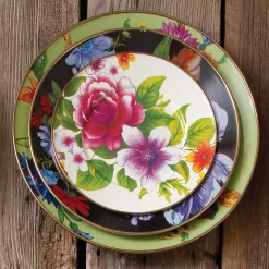 Flower Market Salad/Dessert Plate - White