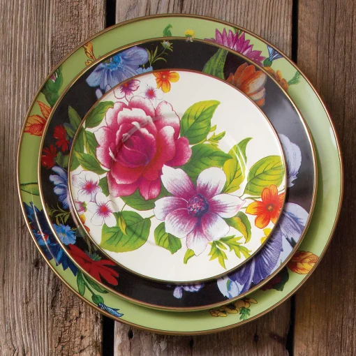 Flower Market Salad/Dessert Plate - White