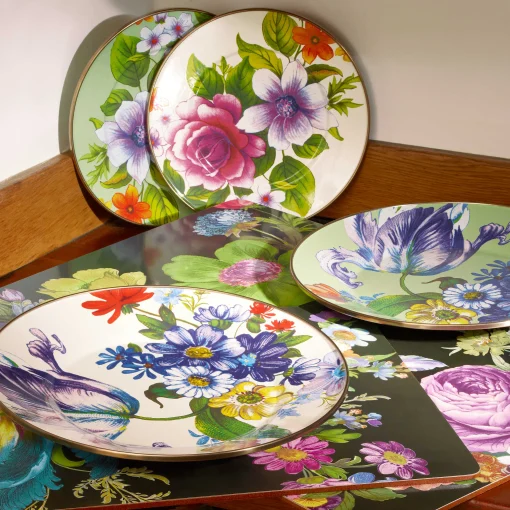 Flower Market Salad/Dessert Plate - White
