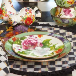 Flower Market Salad/Dessert Plate - White