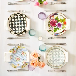 Flower Market Salad/Dessert Plate - White