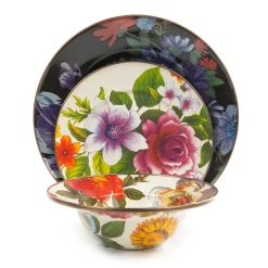 Flower Market Salad/Dessert Plate - White