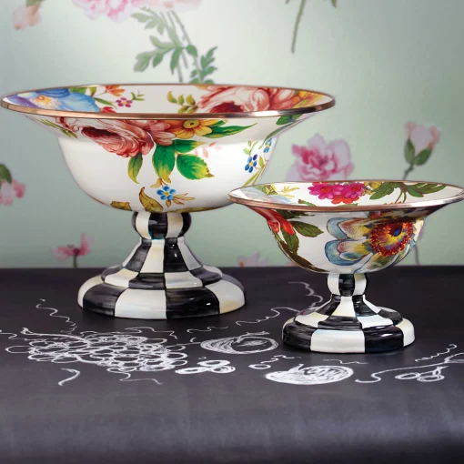 Flower Market Small Compote - White