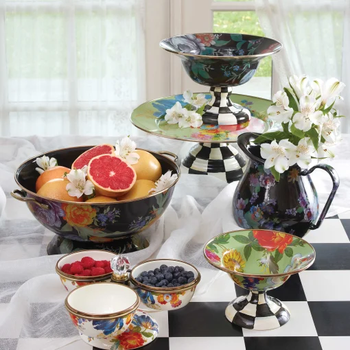 Flower Market Small Compote - White