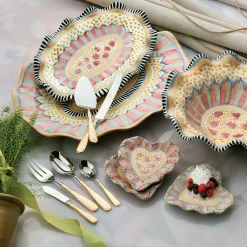 Gold Check Cake Serving Set