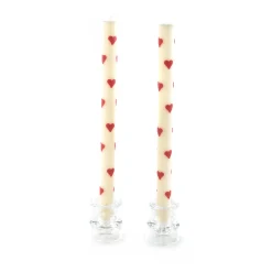 Heart Dinner Candles - Set Of 2