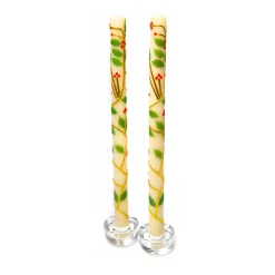 Holly Dinner Candles - Set Of 2