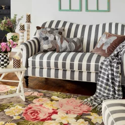 Houndstooth Throw - Grey & White