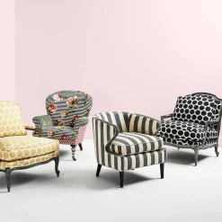 Marquee Accent Chair - Chenille Grey Stripe