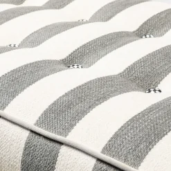 Marquee Bench - Chenille Grey Stripe