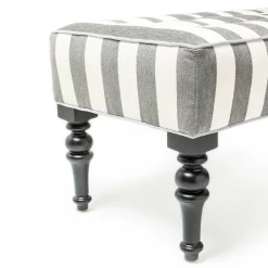 Marquee Bench - Chenille Grey Stripe