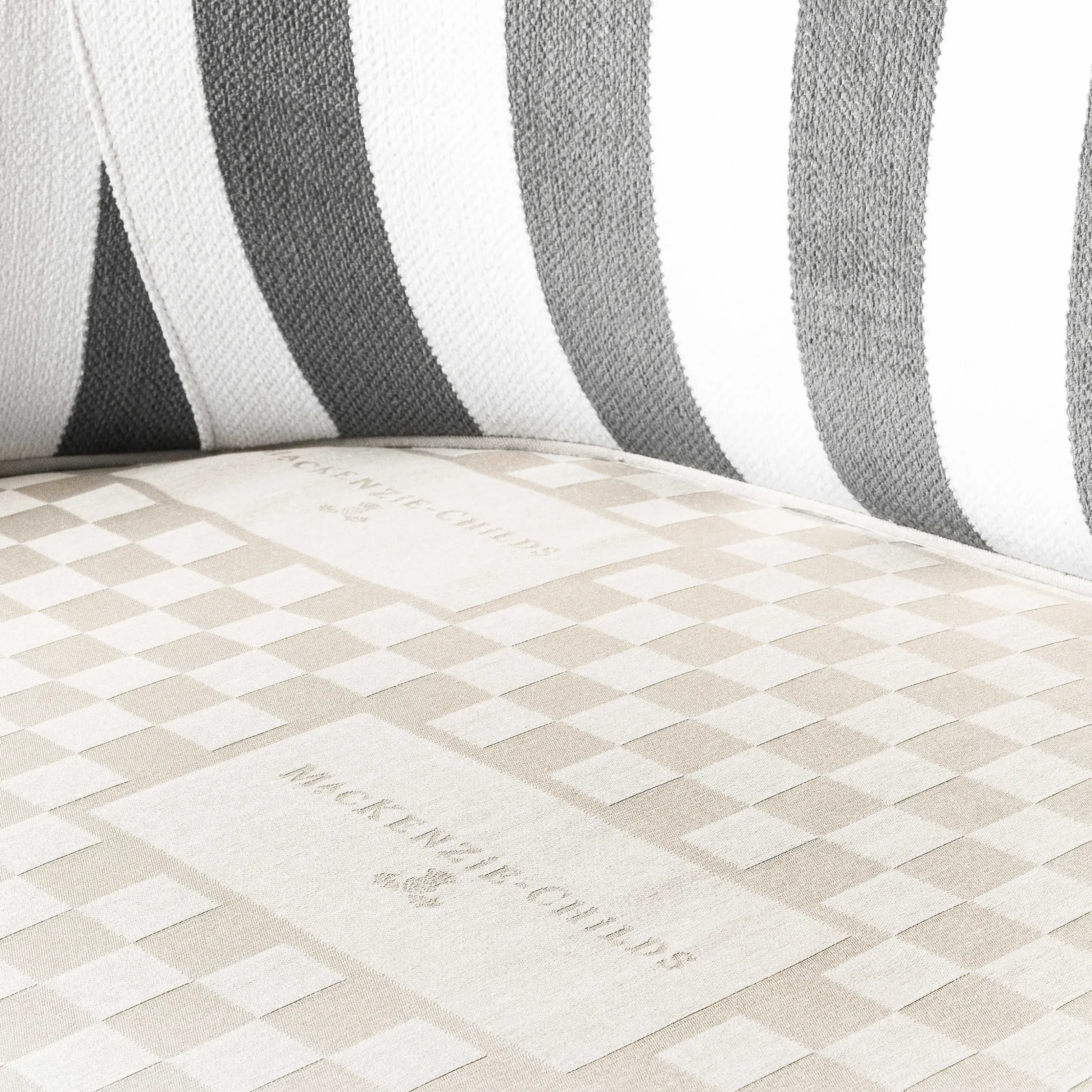 Marquee Loveseat - Chenille Grey Stripe