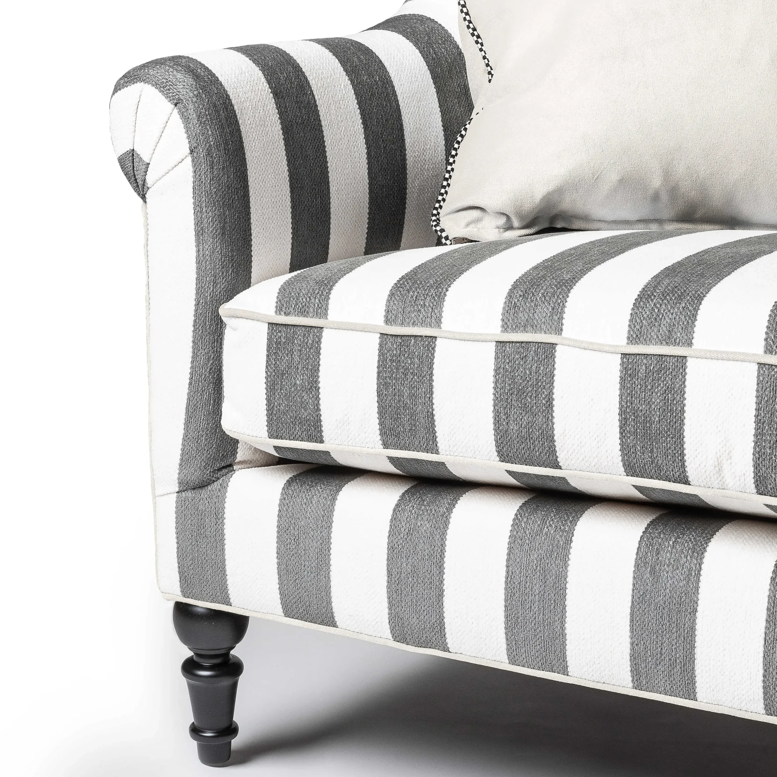 Marquee Loveseat - Chenille Grey Stripe