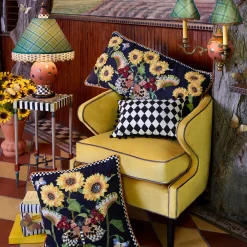 Monarch Butterfly Square Pillow - Black