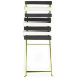 Outdoor Black & White Metal Bistro Side Chair