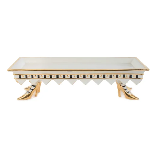 Patience Brewster High Heel Shoe Serving Tray - Ivory & Gold