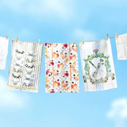 Peaches & Anemones Dish Towel