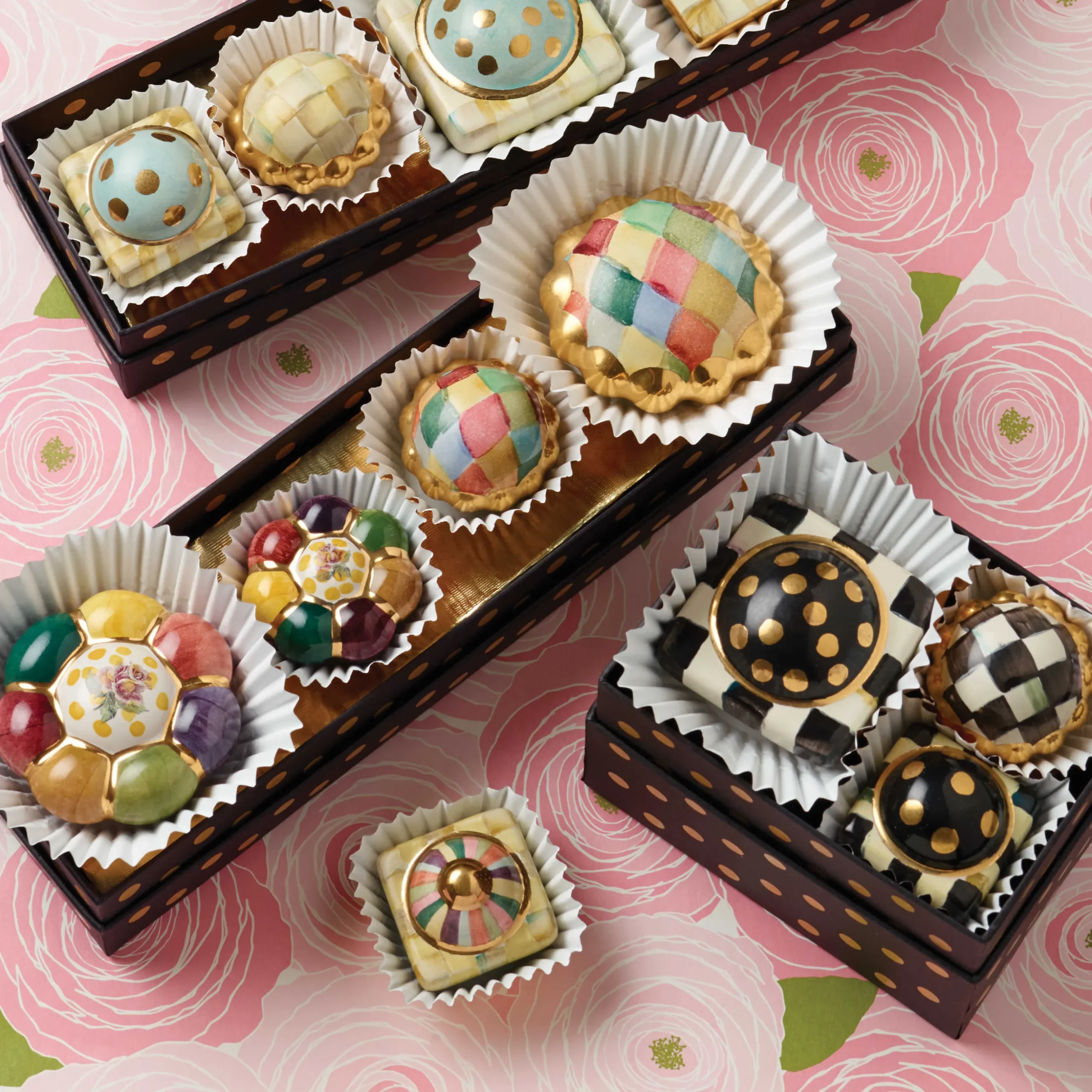 Petit Four Round Knob - Harlequin