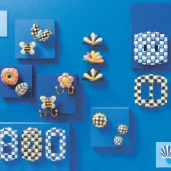 Petit Four Round Knob - Royal Check