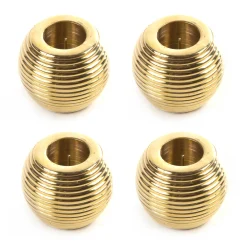 Ribbed Sphere Candle Holders - Gold - Set Of 4