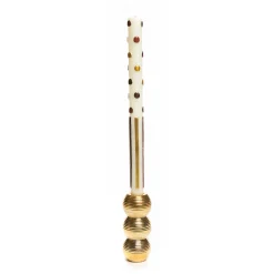 Ribbed Triple Sphere Candle Holder - Gold