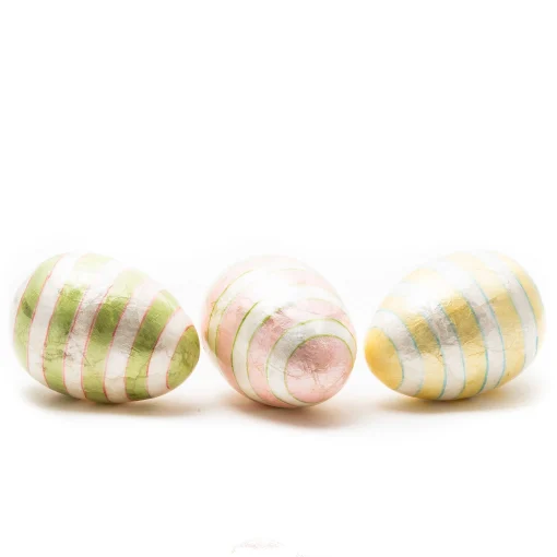Rose Garden Stripe Eggs - Set Of 3