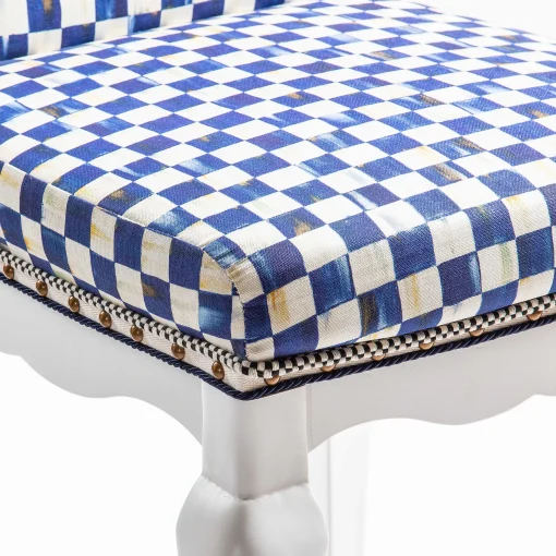 Royal Check Counter Stool With Back