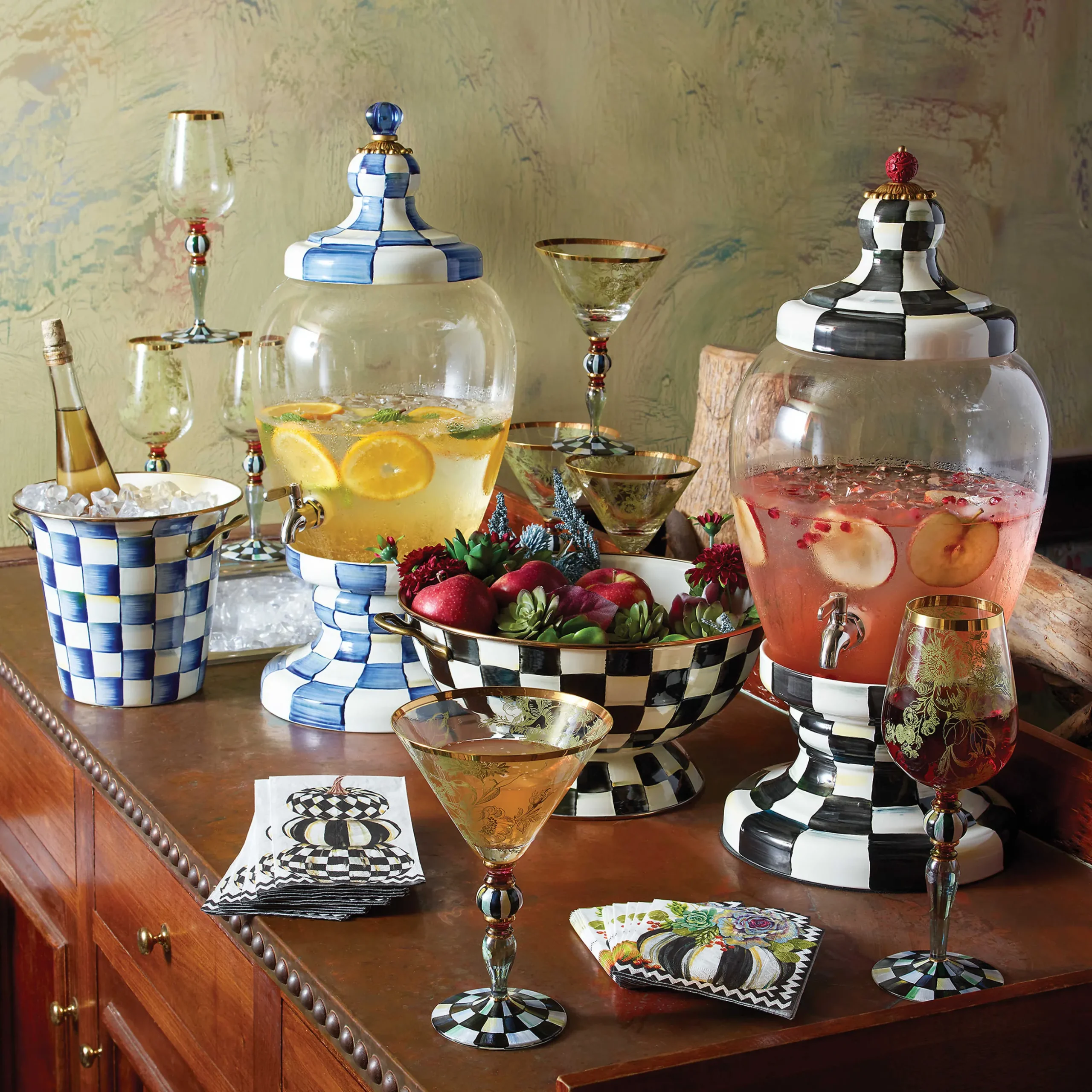 Royal Check Enamel Beverage Hostess