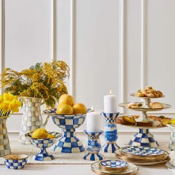 Royal Check Enamel Compote - Large