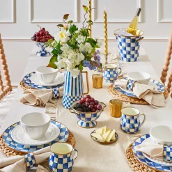 Royal Check Enamel Compote - Small