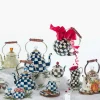 Royal Check Enamel Lidded Sugar Bowl