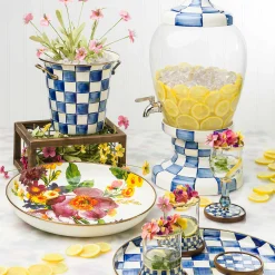 Royal Check Enamel Round Tray