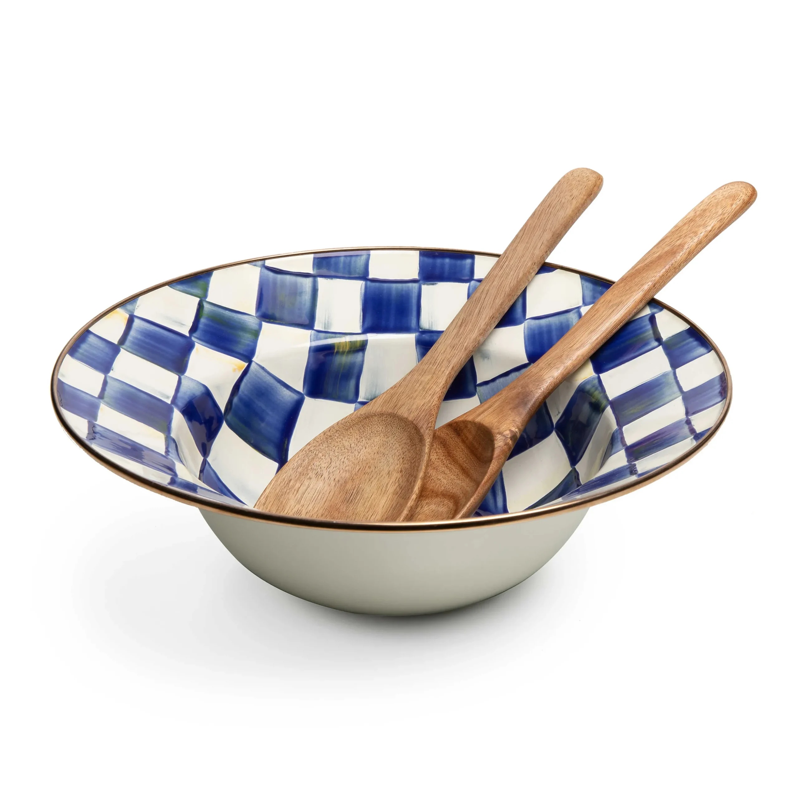 Royal Check Enamel Salad Serving Set
