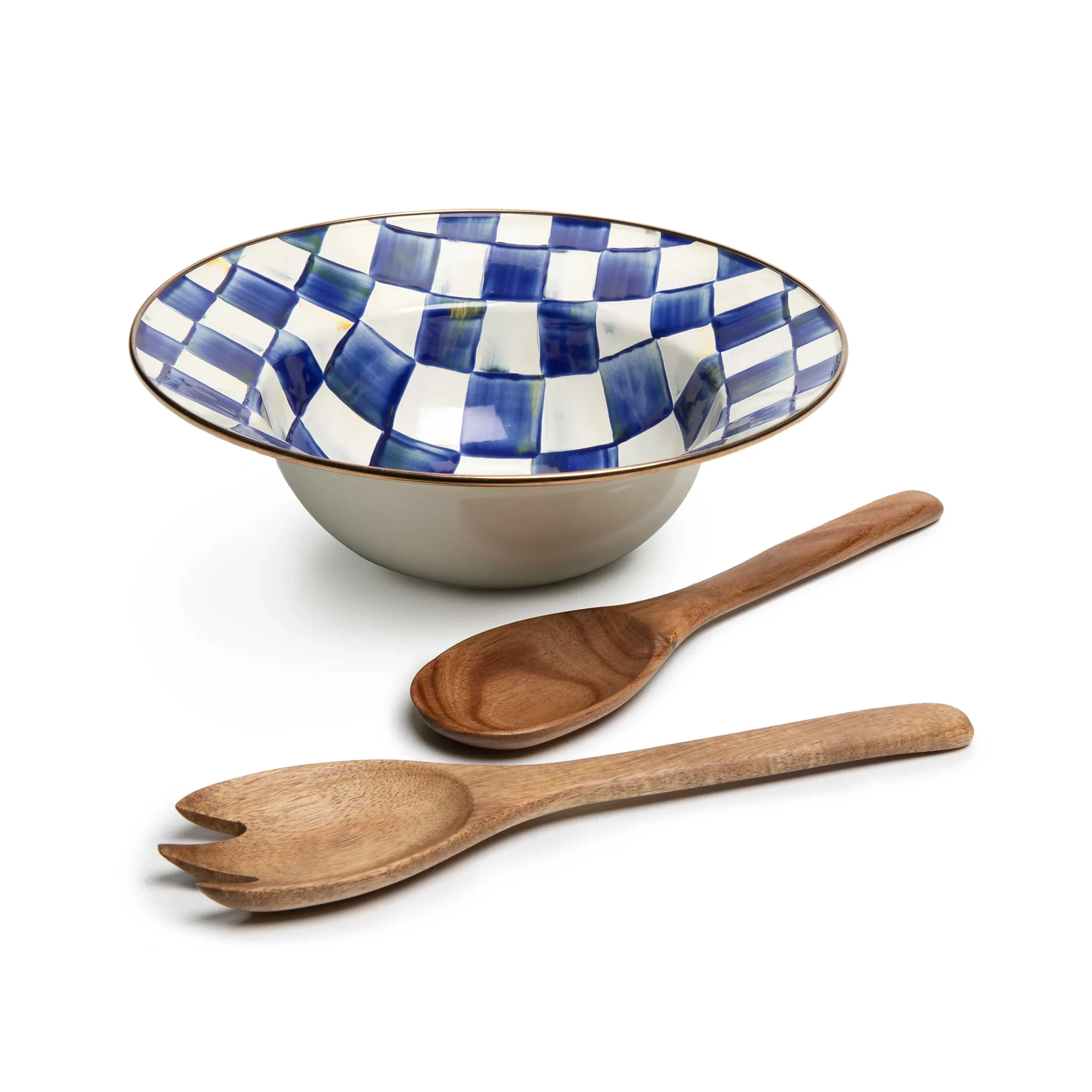 Royal Check Enamel Salad Serving Set
