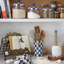 Royal Check Enamel Utensil Holder